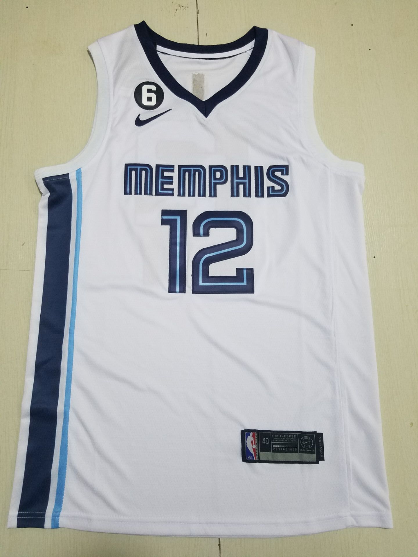Men Memphis Grizzlies 12 Morant White Nike 2022 NBA Jersey